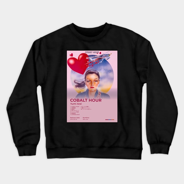 Cobalt Hour - Yumi Arai Crewneck Sweatshirt by a e s t h e t i c i t y